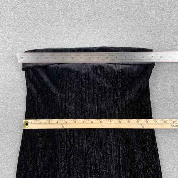 Urban Social Velvet Strapless Mini Dress Womens S Black Shimmer Whimsigoth - Picture 4 of 12